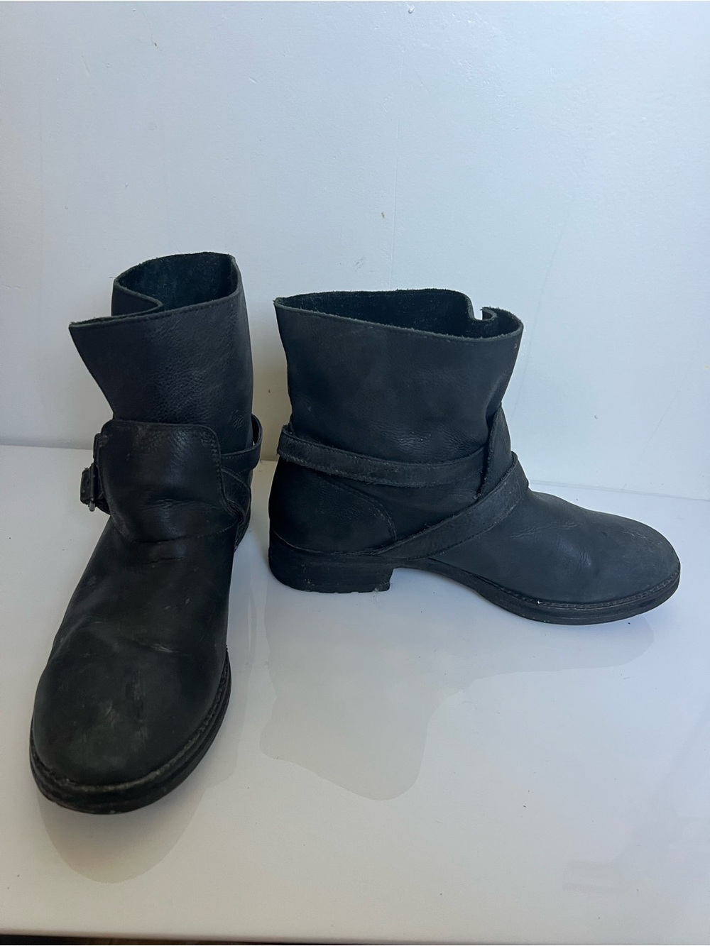Ash Black Leather Ankle Boots